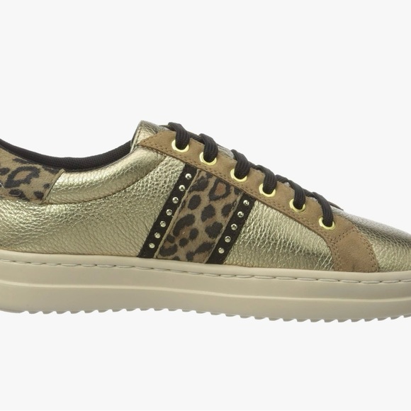 Geox Gold Leopard Women's Sneakers 7 New - Picture 7 of 10